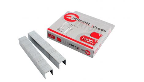 Скоба Intertool - 14 х 0,7 мм (1000 шт.) некаленая (RT-0114), 070105