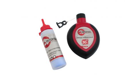 Набор 2-в-1 Intertool - шнур отбивочный, мел трассировочный (MT-2506), 087141