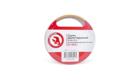 Скотч двухсторонний Intertool - 50 мм х 5 м пропилен (KT-0951), 117141