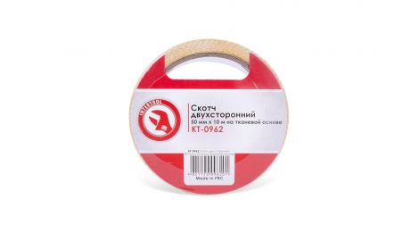 Скотч двухсторонний Intertool - 50 мм х 10 м ткань (KT-0962), 117152