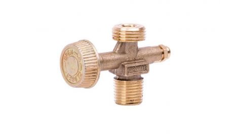 Вентиль газа Intertool - для плиты турист, газовых баллонов и горелок (W21,8 - 14LH x W19,8 - 14DIN4 (GS-0009), 242141
