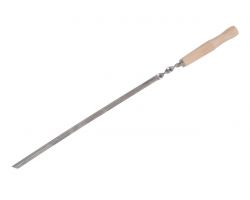 Шампур DV - 580 x 12 мм треугольный деревянная ручка (Х179)