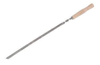 Шампур DV - 580 x 12 мм треугольный деревянная ручка (Х179)