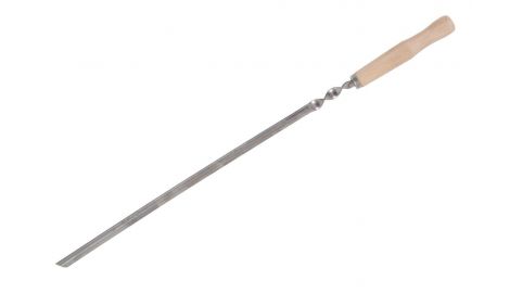 Шампур DV - 580 x 12 мм треугольный деревянная ручка (Х179), 241064