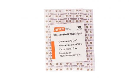 Клеммная колодка Apro - 6A x 6 мм² (120 шт.) (TB-A6), 751502