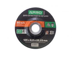Диск зачистной по металлу Apro - 125 х 6 х 22,2 мм (829015)