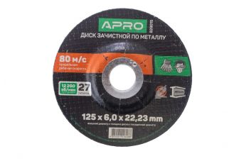 Диск зачистной по металлу Apro - 125 х 6 х 22,2 мм (829015)
