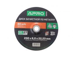 Диск зачисний по металу Apro - 230 х 6 х 22,2 мм (829018)