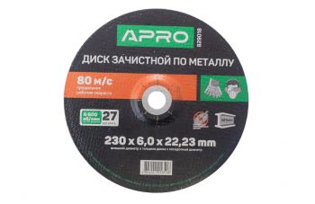 Диск зачисний по металу Apro - 230 х 6 х 22,2 мм (829018)
