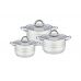 Набір посуду нержавіючий Maestro - 3,9 x 5,1 x 6,5 л (3 шт.) (MR-3513-6L), 343223