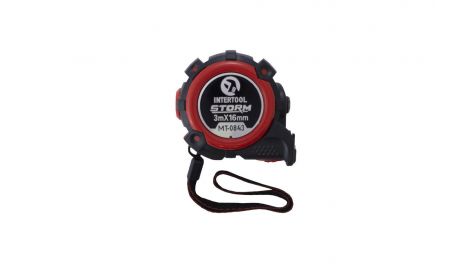 Рулетка Intertool - 3 м x 16 мм Storm магнтит автостоп, 080151