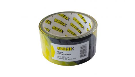 Стрічка сигнальна Unifix - 50 мм x 50 м жовто-Чорна (SGL-5050YG), 116596