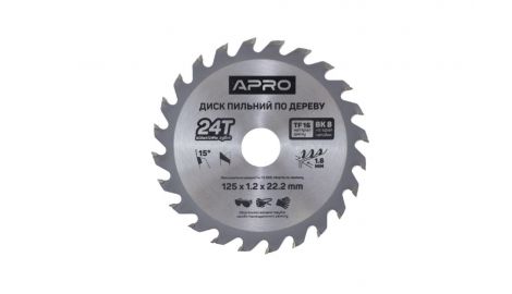 Диск пильний Apro - 125 x 22,2 мм x 24T (830101), 032501