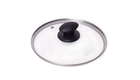 Крышка стеклянная Kamille - 160 мм черная (0810), 347411