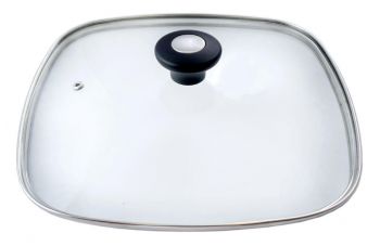 Крышка стеклянная Kamille - 280 x 280 мм черная (0818)