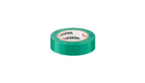 Лента изоляционная Intertool - 10 м x 17 x 0,15 мм зеленая (IT-0031), 118121
