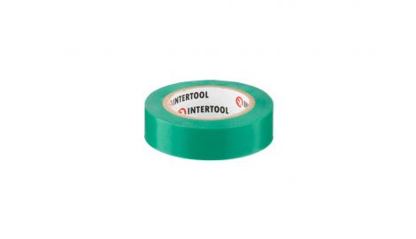 Стрічка ізоляційна Intertool - 15 м x 17 x 0,15 мм зелена (IT-0041), 118122