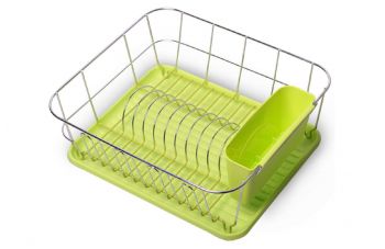 Сушарка для посуду Kamille - 430 x 330 x 135 мм зелена (0763A)