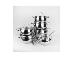 Набір посуду нержавіючий Maestro - 1,5 x 2 x 2 x 3 x 5 x 1,5 л (6 шт.) (MR-3501-12)